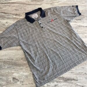 Vintage 80s Atlanta Braves Polo Shirt Mens XXL Navy Blue Embroidered Logo Mirage